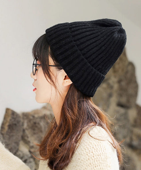 リブニット帽秋冬 シンプルニットビーニー レディース カラフルニットワッチキャップ 防寒ベーシック 小顔帽子韓国風 暖かいペアルック帽 無地カップル帽ユニセックス 1FENGJ-001