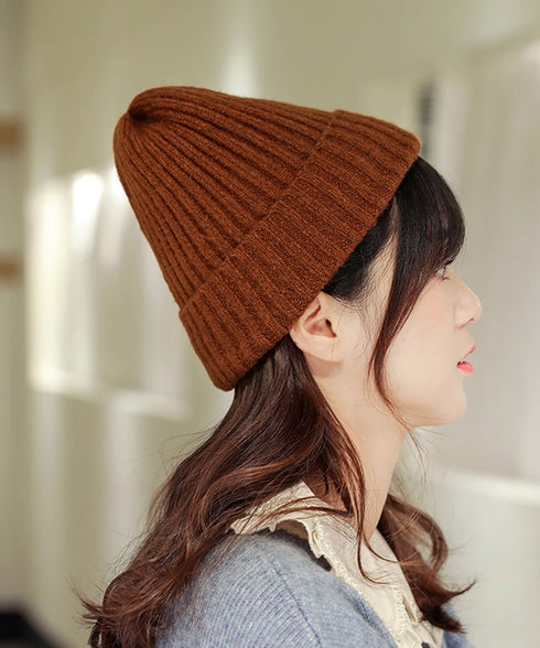 リブニット帽秋冬 シンプルニットビーニー レディース カラフルニットワッチキャップ 防寒ベーシック 小顔帽子韓国風 暖かいペアルック帽 無地カップル帽ユニセックス 1FENGJ-001