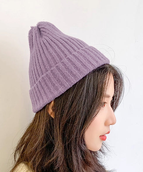 リブニット帽秋冬 シンプルニットビーニー レディース カラフルニットワッチキャップ 防寒ベーシック 小顔帽子韓国風 暖かいペアルック帽 無地カップル帽ユニセックス 1FENGJ-001