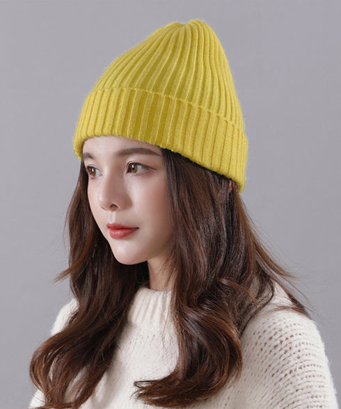 リブニット帽秋冬 シンプルニットビーニー レディース カラフルニットワッチキャップ 防寒ベーシック 小顔帽子韓国風 暖かいペアルック帽 無地カップル帽ユニセックス 1FENGJ-001