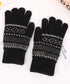 スマホ対応ジャガード手袋 ノルディック柄 裏微起毛 暖かい手袋 レディース 北欧風 5本指ニットグローブ タッチパネル対応 ニット手袋 あったか 幾何学模様手袋冬 1MAJ-001