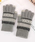 スマホ対応ジャガード手袋 ノルディック柄 裏微起毛 暖かい手袋 レディース 北欧風 5本指ニットグローブ タッチパネル対応 ニット手袋 あったか 幾何学模様手袋冬 1MAJ-001