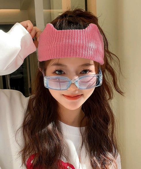 猫耳リブニットヘアバンド 幅広い 髪留め レディース 洗顔髪飾り 無地 スポーツヘアバンド ヨガ ダンス 可愛いニットターバン お風呂上り カジュアルヘアアレンジ 1XIAOMJ-001