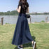 デニムスカート ロングスカート Aライン おしゃれフレアスカート ハイウエスト レディース 韓国美脚スカート 春秋夏ボトムス レトロ体型カバー きれいめカジュアル 1AMY-009