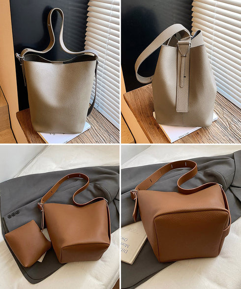 大容量トートバッグ ミニポーチ付き 上品 2wayワンショルダーバッグ 斜めがけバッグ 通勤通学 大きめビジネスバッグ おしゃれ鞄小物入れ付き 肩掛けカバンマチ広 1BOJ-001