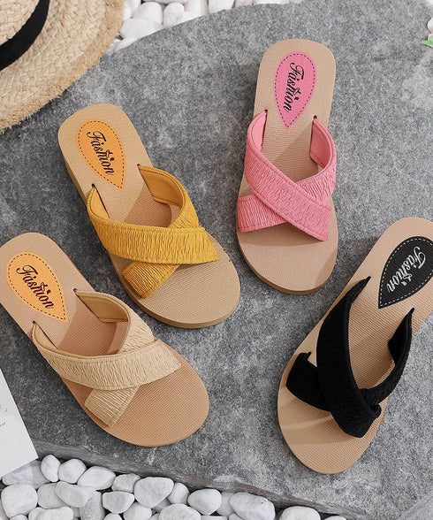 厚底サンダルジュート風クロスサンダル美脚 レディース 軽量サンダル 疲れない リゾートスリッパ 温泉 ビーチサンダル 水遊び ビーサン 歩きやすい プールサンダル 1CAIZU-001