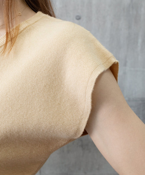 ニットTシャツ レディース 韓国風 夏服 Uネック プルオーバー 着やせ 大人カジュアル インスタ映え シンプルカットソー おしゃれ半袖トップス リラックス 無地 1CHIC-001