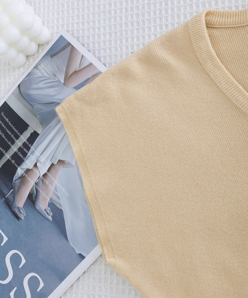 ニットTシャツ レディース 韓国風 夏服 Uネック プルオーバー 着やせ 大人カジュアル インスタ映え シンプルカットソー おしゃれ半袖トップス リラックス 無地 1CHIC-001