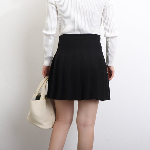 プリーツミニスカート ハイウエスト韓国 インナーパンツ付き 秋冬Aラインスカート レディース 普段着 ショート丈スカート お洒落 ボトムス きれいめ 制服 1DIEL-001