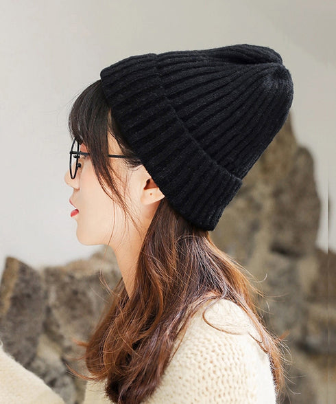 リブニット帽秋冬 シンプルニットビーニー レディース カラフルニットワッチキャップ 防寒ベーシック 小顔帽子韓国風 暖かいペアルック帽 無地カップル帽ユニセックス 1FENGJ-001