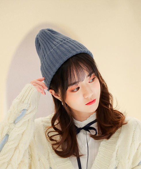 リブニット帽秋冬 シンプルニットビーニー レディース カラフルニットワッチキャップ 防寒ベーシック 小顔帽子韓国風 暖かいペアルック帽 無地カップル帽ユニセックス 1FENGJ-001