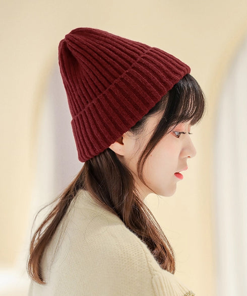 リブニット帽秋冬 シンプルニットビーニー レディース カラフルニットワッチキャップ 防寒ベーシック 小顔帽子韓国風 暖かいペアルック帽 無地カップル帽ユニセックス 1FENGJ-001