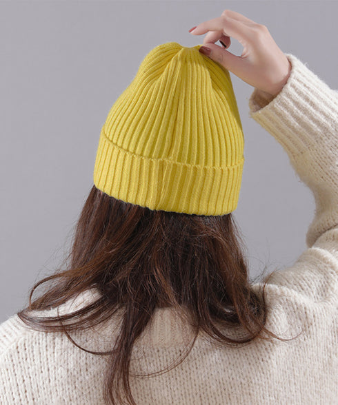 リブニット帽秋冬 シンプルニットビーニー レディース カラフルニットワッチキャップ 防寒ベーシック 小顔帽子韓国風 暖かいペアルック帽 無地カップル帽ユニセックス 1FENGJ-001