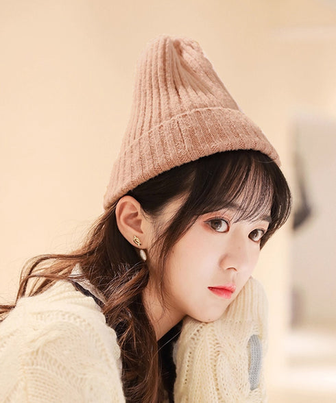 リブニット帽秋冬 シンプルニットビーニー レディース カラフルニットワッチキャップ 防寒ベーシック 小顔帽子韓国風 暖かいペアルック帽 無地カップル帽ユニセックス 1FENGJ-001