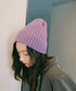 リブニット帽秋冬 シンプルニットビーニー レディース カラフルニットワッチキャップ 防寒ベーシック 小顔帽子韓国風 暖かいペアルック帽 無地カップル帽ユニセックス 1FENGJ-001