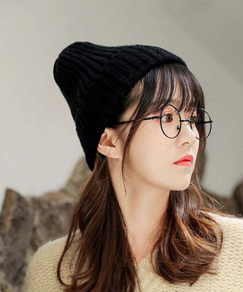 リブニット帽秋冬 シンプルニットビーニー レディース カラフルニットワッチキャップ 防寒ベーシック 小顔帽子韓国風 暖かいペアルック帽 無地カップル帽ユニセックス 1FENGJ-001