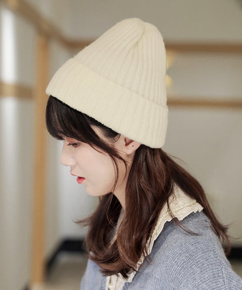 リブニット帽秋冬 シンプルニットビーニー レディース カラフルニットワッチキャップ 防寒ベーシック 小顔帽子韓国風 暖かいペアルック帽 無地カップル帽ユニセックス 1FENGJ-001