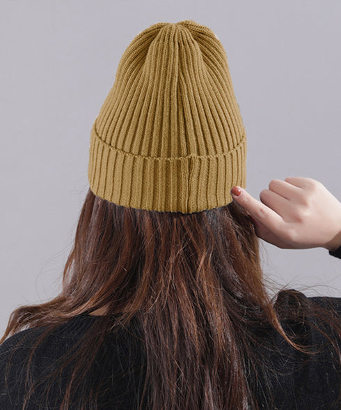 リブニット帽秋冬 シンプルニットビーニー レディース カラフルニットワッチキャップ 防寒ベーシック 小顔帽子韓国風 暖かいペアルック帽 無地カップル帽ユニセックス 1FENGJ-001