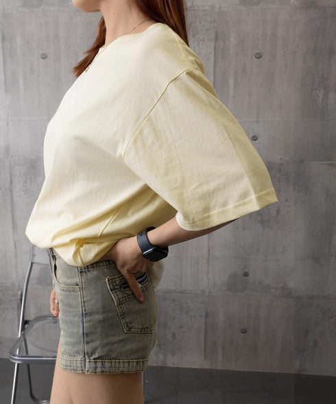 ビッグtシャツ レディース 半袖トップス 韓国風 イラストtシャツ おしゃれ カジュアルトップス 春夏 ドロップショルダーt ゆったり 着やせ 猫プリントtシャツ 1GJYS-001