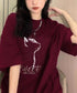 ビッグtシャツ レディース 半袖トップス 韓国風 イラストtシャツ おしゃれ カジュアルトップス 春夏 ドロップショルダーt ゆったり 着やせ 猫プリントtシャツ 1GJYS-001