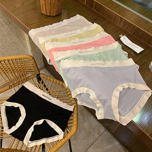 モーダルショーツ 美尻バイカラーショーツ レディース 締め付けない スタンダードショーツ 蒸れない セクシーランジェリー ハイウエスト ノーマルショーツ フィット 1GRML-003