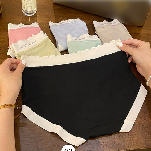 モーダルショーツ 美尻バイカラーショーツ レディース 締め付けない スタンダードショーツ 蒸れない セクシーランジェリー ハイウエスト ノーマルショーツ フィット 1GRML-003