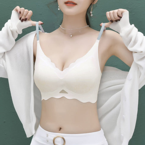 シームレスブラジャー ノンワイヤー 小胸 単品ブラジャー カップ付き バストキープ インナーウェア 通気性抜群 スポーツブラ 昼夜兼用 楽ちんブラ 落ちない 快適 1GRML-004