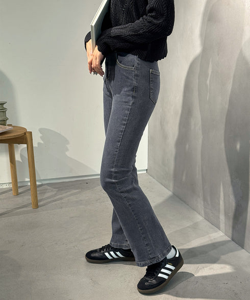 フレアデニムパンツストレッチパンツ韓国風 レディース ハイウエスト セミフレアパンツ 美脚 ロングパンツ カジュアルジーパン 着やせ アメカジパンツ 細身ボトムス 1HANNIU-001