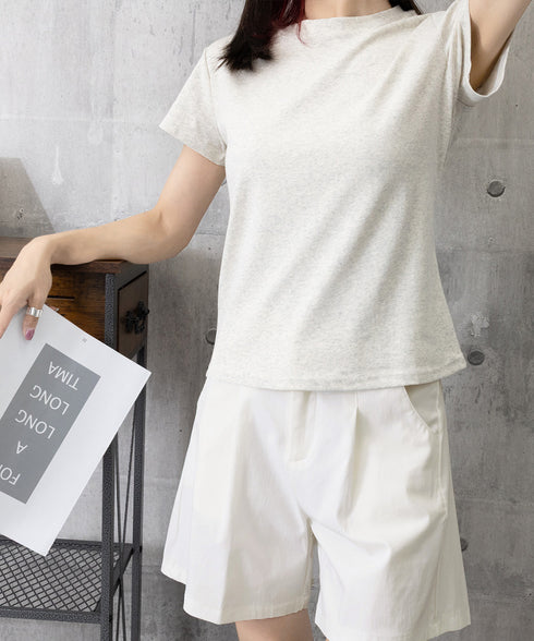 ベルト付きショートパンツ タック入り夏服 レディース ハイウエスト Aラインパンツ オフィスカジュアルショーパン 通勤通学ボトムス 20代30代40代ハーフパンツ 1HLFENG-001