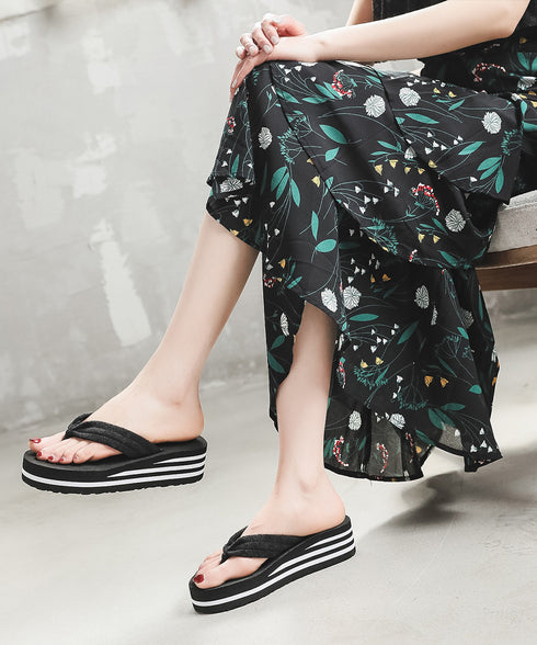 軽量 厚底トングサンダル レディース 夏 ウェッジソールサンダル 歩きやすい 海ビーチサンダル 鼻緒スリッパ 痛くない 滑らない コンフォートサンダル 疲れにくい 1HONGX-001