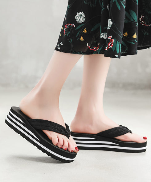 軽量 厚底トングサンダル レディース 夏 ウェッジソールサンダル 歩きやすい 海ビーチサンダル 鼻緒スリッパ 痛くない 滑らない コンフォートサンダル 疲れにくい 1HONGX-001