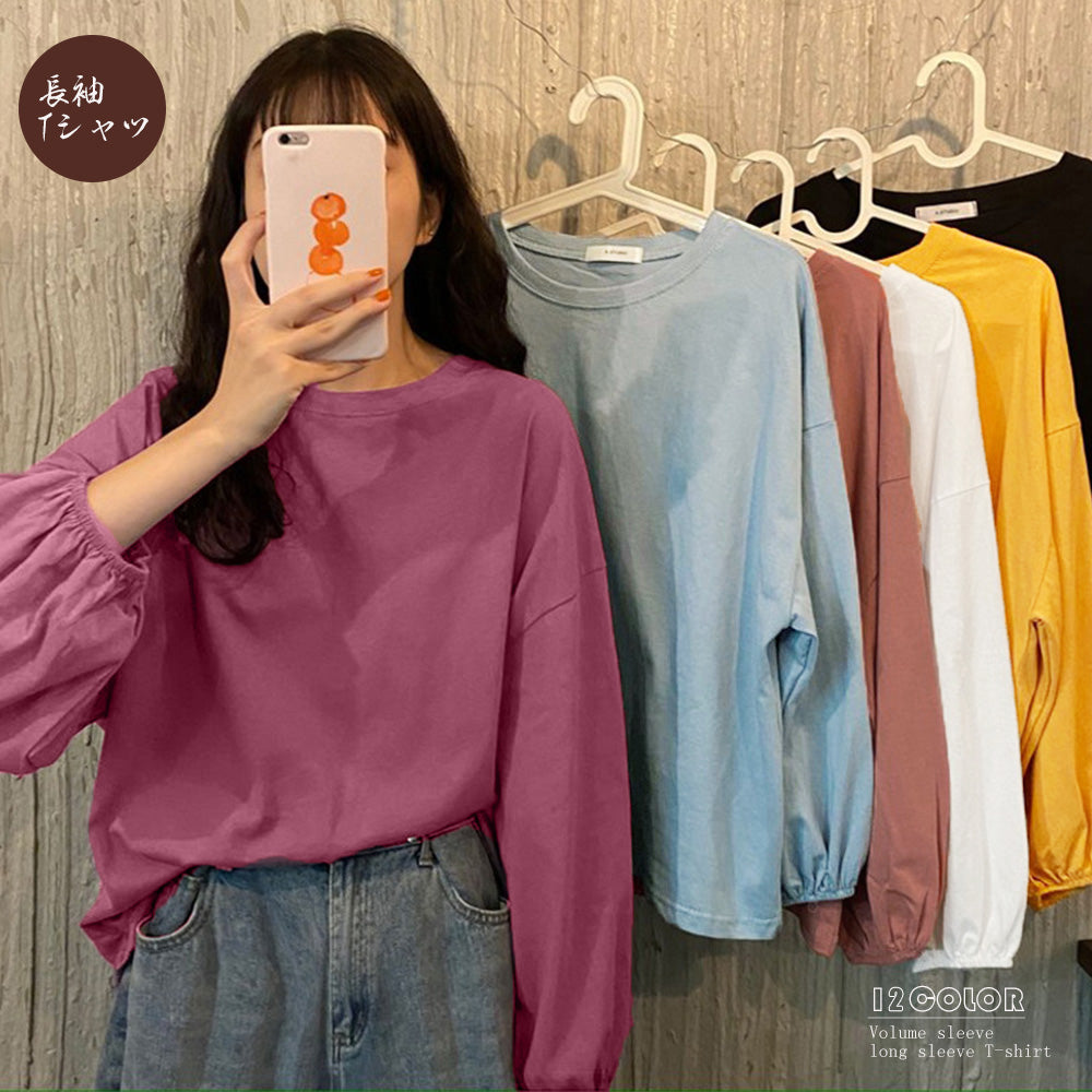 長袖Tシャツ ドロップショルダーtシャツ 詳細画像1