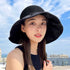 日焼け防止帽子 レディースストローハット 韓国 紐付き つば広 折り畳み帽子 運動会 ママ 日除け 自転車帽子 飛ばない 小顔見せ帽子 おしゃれサンバイザー 遮光 1JIANM-001