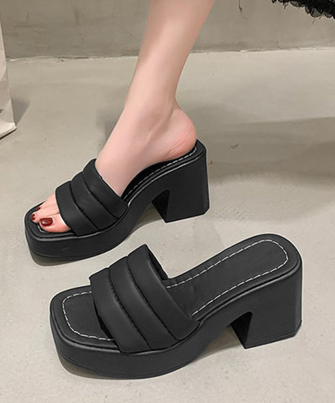 ミュール厚底サンダルスクエアトゥ 韓国風 安定感 チャンキーヒールサンダル オープントゥ 履歩きやすいサマーサンダル 痛くない コンフォートサンダル 夏靴新作人気 1JL-003