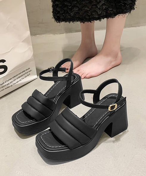 ミュール厚底サンダルスクエアトゥ 韓国風 安定感 チャンキーヒールサンダル オープントゥ 履歩きやすいサマーサンダル 痛くない コンフォートサンダル 夏靴新作人気 1JL-003