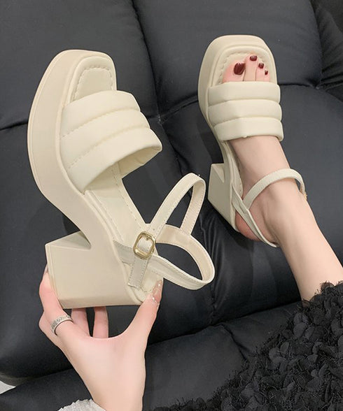 ミュール厚底サンダルスクエアトゥ 韓国風 安定感 チャンキーヒールサンダル オープントゥ 履歩きやすいサマーサンダル 痛くない コンフォートサンダル 夏靴新作人気 1JL-003