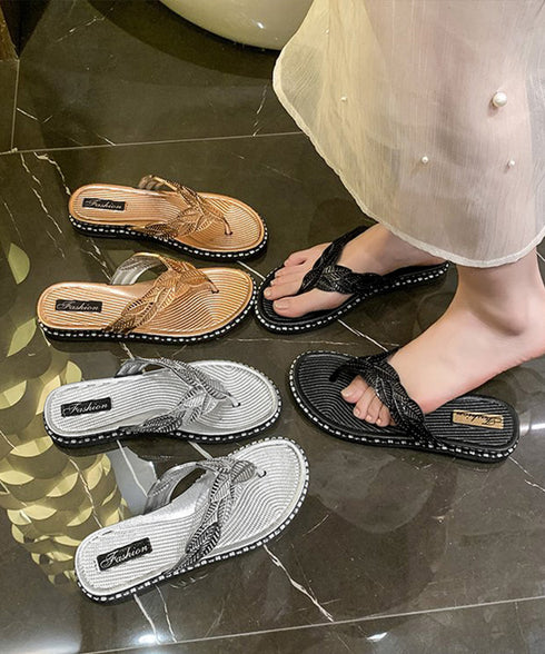 キラキラトングサンダル ビーチサンダル夏 葉っぱモチーフサンダル レディース 歩きやすいスリッパ きれいめ フラットサンダル 痛くない コンフォートサンダル韓国風 1JL-005