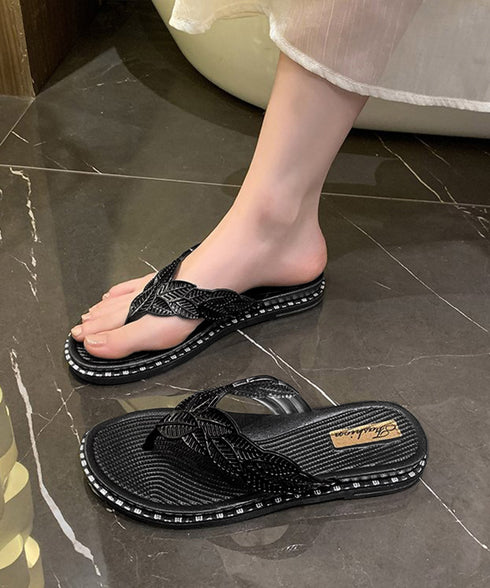 キラキラトングサンダル ビーチサンダル夏 葉っぱモチーフサンダル レディース 歩きやすいスリッパ きれいめ フラットサンダル 痛くない コンフォートサンダル韓国風 1JL-005