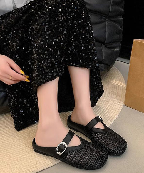 メッシュパンプスラウンドトゥシューズ春夏 きれいめサボシューズ レディース 走れるパンプス フラットミュール 歩きやすい つっかけサンダル 履きやすい 脱げない靴 1JL-008