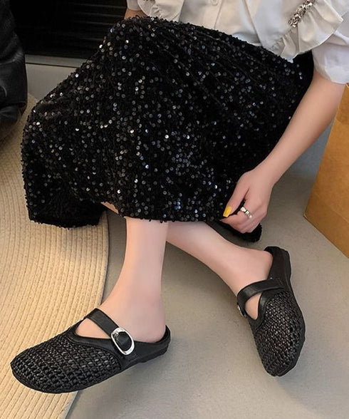 メッシュパンプスラウンドトゥシューズ春夏 きれいめサボシューズ レディース 走れるパンプス フラットミュール 歩きやすい つっかけサンダル 履きやすい 脱げない靴 1JL-008