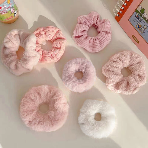 シュシュ 7本セット秋冬ヘアアクセサリー レディース ヘアゴム おしゃれまとめ髪 簡単ヘアアレンジ 大人可愛い 韓国 ふわふわファーシュシュ 髪留め プチプラ人気 1JSHAN-001