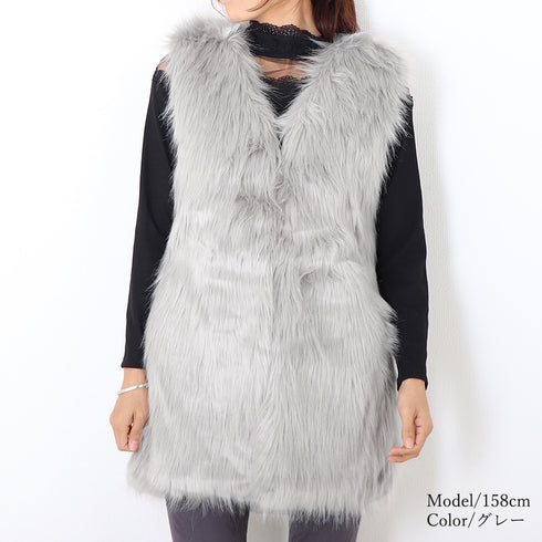 ファー ベスト レディース ジレ ファ ファー ベスト レディース ジレ ファ チョッキ ベスト 前開き 毛皮 ベスト 秋冬 アウター レディース 1JUSHI-001