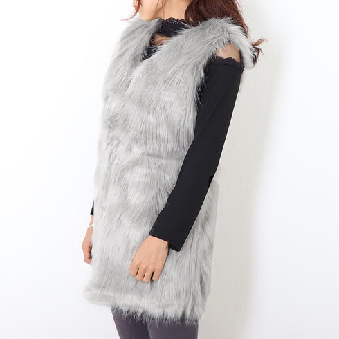 ファー ベスト レディース ジレ ファ ファー ベスト レディース ジレ ファ チョッキ ベスト 前開き 毛皮 ベスト 秋冬 アウター レディース 1JUSHI-001