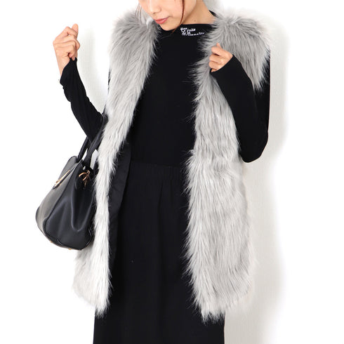 ファー ベスト レディース ジレ ファ ファー ベスト レディース ジレ ファ チョッキ ベスト 前開き 毛皮 ベスト 秋冬 アウター レディース 1JUSHI-001