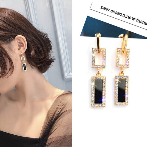 ピアス スクエア レディース シンプル ピアス スクエア レディース シンプル ラインストーン アクセサリー 大人可愛い 1LIANCH-010