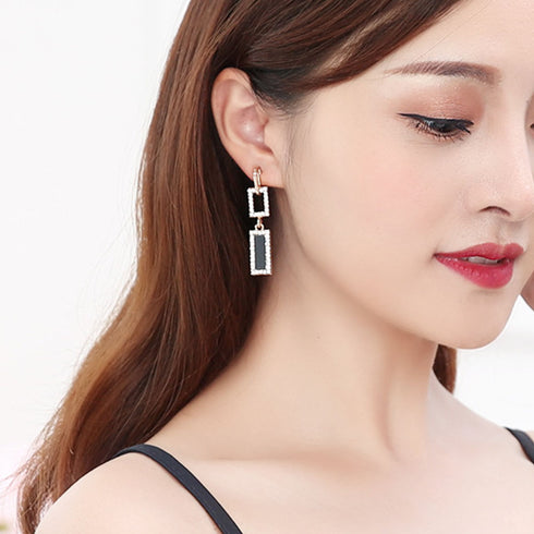 ピアス スクエア レディース シンプル ピアス スクエア レディース シンプル ラインストーン アクセサリー 大人可愛い 1LIANCH-010