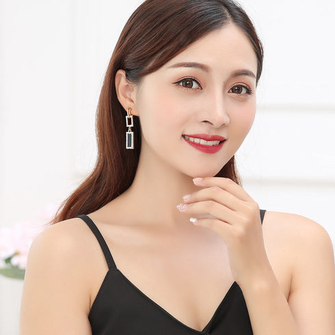 ピアス スクエア レディース シンプル ピアス スクエア レディース シンプル ラインストーン アクセサリー 大人可愛い 1LIANCH-010