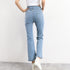 スリットデニムフレアパンツレディース韓国 ハイウエストデニムパンツ カジュアルベルボトムス 細見え アンクルパンツ 着やせ7分丈スリムジーパン ブーツカットパンツ 1LSEN-001