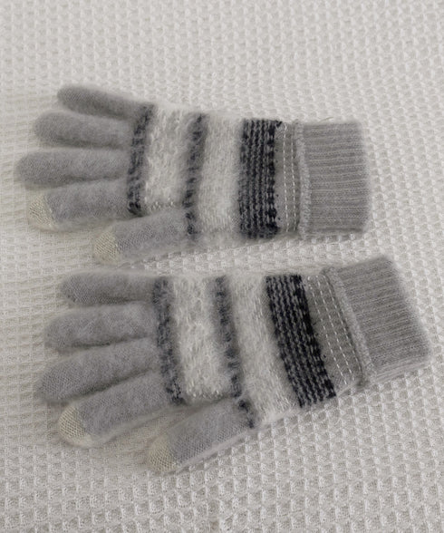 スマホ対応ジャガード手袋 ノルディック柄 裏微起毛 暖かい手袋 レディース 北欧風 5本指ニットグローブ タッチパネル対応 ニット手袋 あったか 幾何学模様手袋冬 1MAJ-001