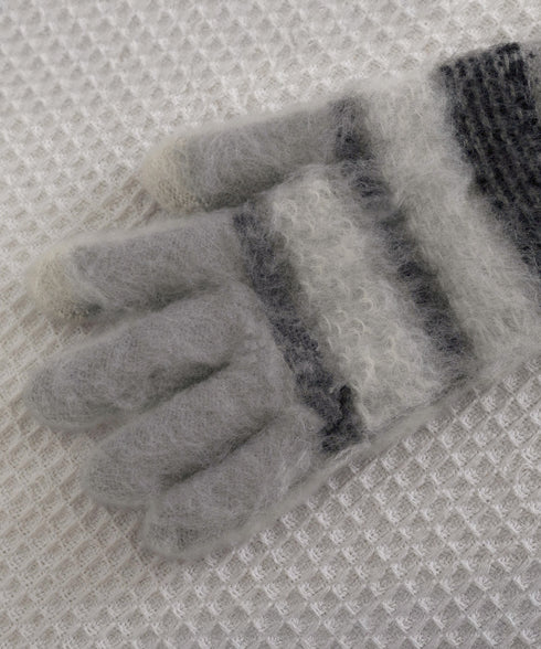 スマホ対応ジャガード手袋 ノルディック柄 裏微起毛 暖かい手袋 レディース 北欧風 5本指ニットグローブ タッチパネル対応 ニット手袋 あったか 幾何学模様手袋冬 1MAJ-001